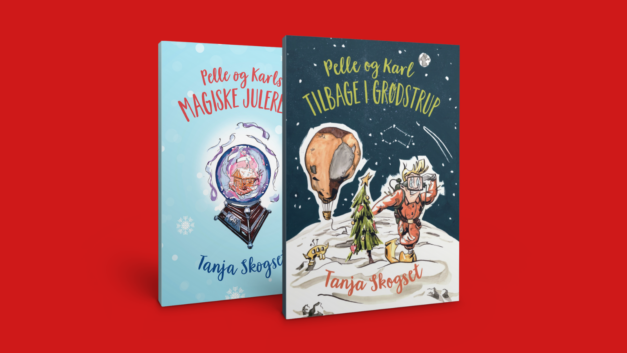 Bøgerne Pelle og karls magiske julerejse og Pelle og Karl tilbage i Grødstrup skevet af Tanja Skogset